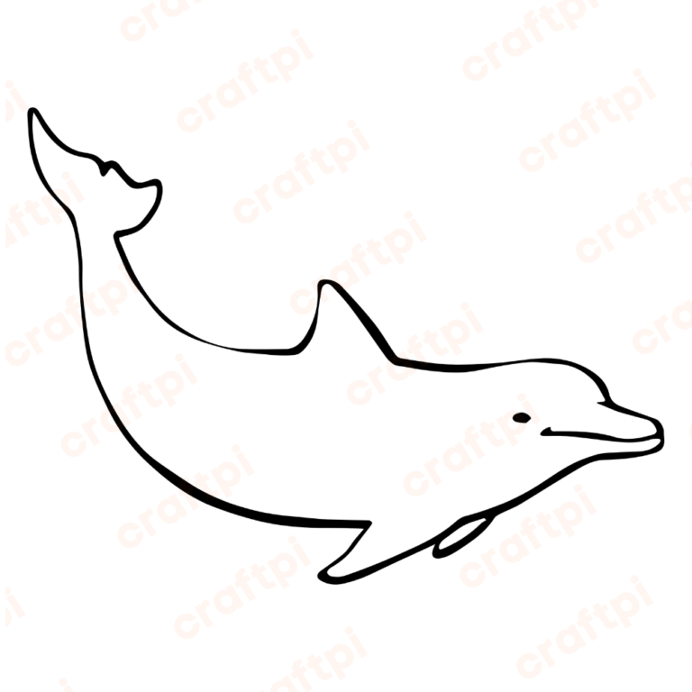Dolphin Outline SVG, PNG, JPG, PDF Files