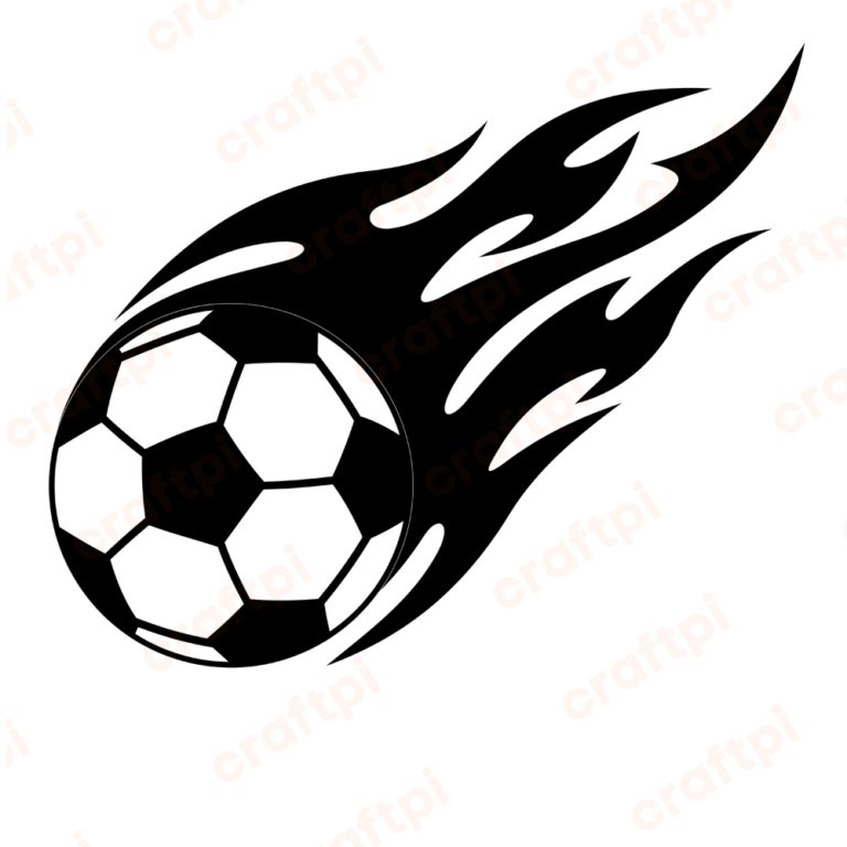 Flaming Soccer Ball SVG, PNG, JPG, PDF Files