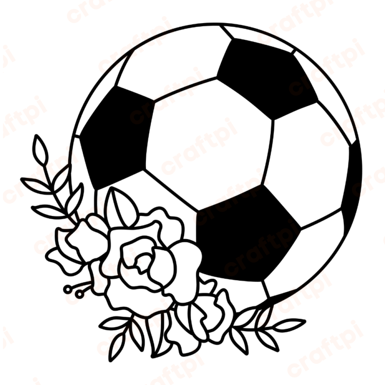 Floral Soccer Ball SVG, PNG, JPG, PDF Files