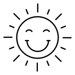 Happy Sunshine Outline SVG, PNG, JPG, PDF Files