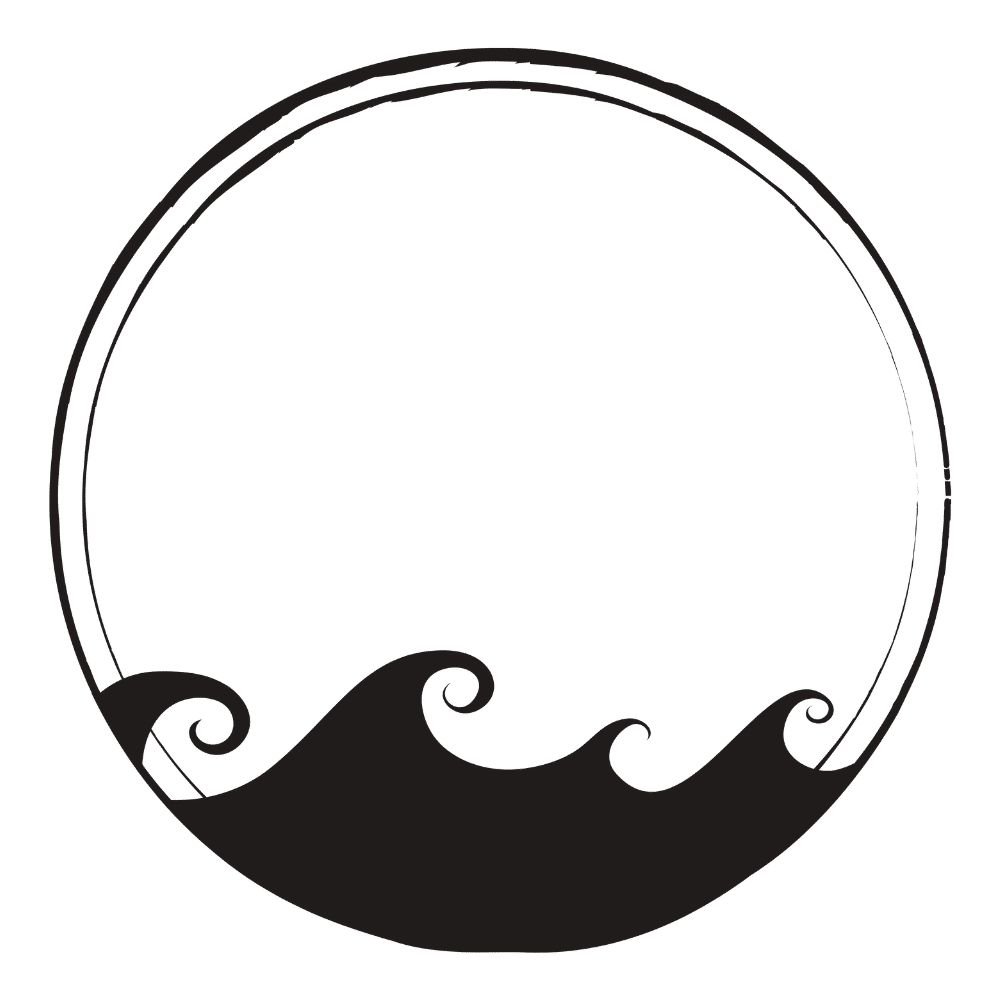 Ocean Waves Circle Frame SVG, PNG, JPG, PDF Files | Craftpi