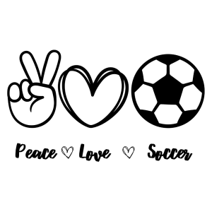 Peace Love Soccer SVG, PNG, JPG, PDF Files
