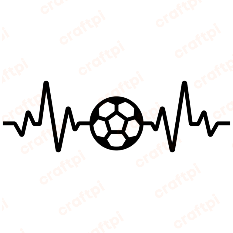 Soccer Ball Heartbeat SVG, PNG, JPG, PDF Files