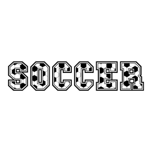 Soccer Text With Ball Pattern SVG, PNG, JPG, PDF Files