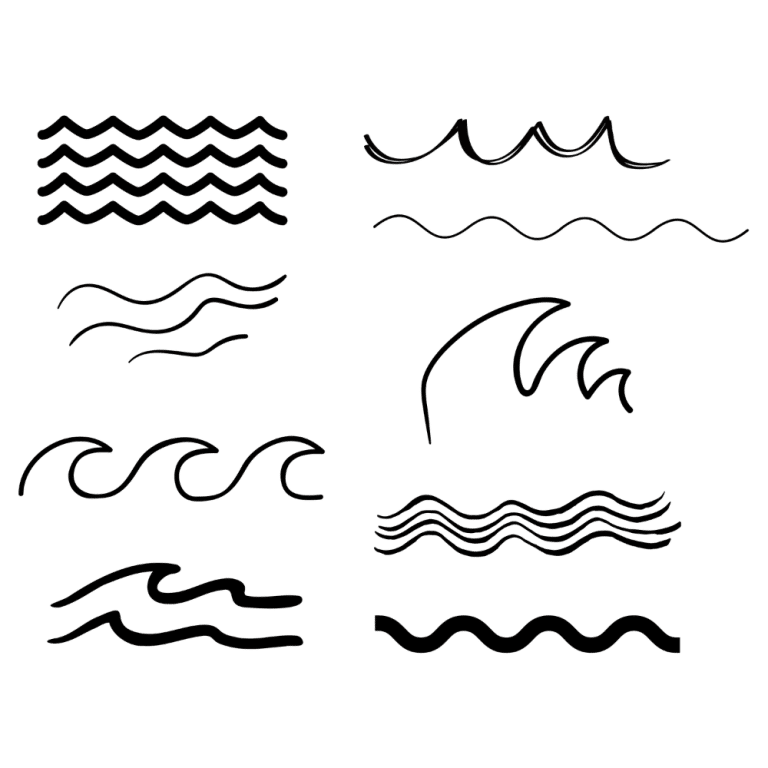 Ocean Waves Circle Frame SVG, PNG, JPG, PDF Files | Craftpi
