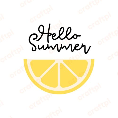 Hello Summer Lemon SVG, PNG, JPG, PDF Files