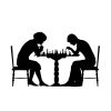 Woman & Man Playing Chess SVG, PNG, JPG, PDF Files