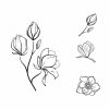 Magnolia Flower Bundle SVG, PNG, JPG, PDF Files