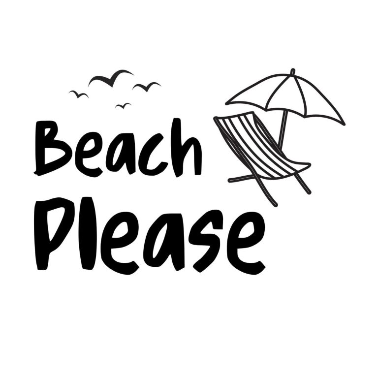Beach Please Chair And Umbrella SVG, PNG, JPG, PDF Files