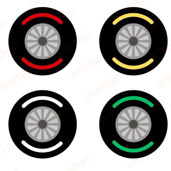 Colourful Race Car Wheel SVG, PNG, JPG, PDF Files