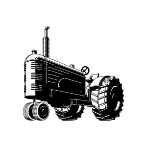 Vintage Tractor Silhouette SVG, PNG, JPG, PDF Files