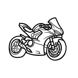 Street Sport Bike Motorcycle Outline SVG, PNG, JPG, PDF Files