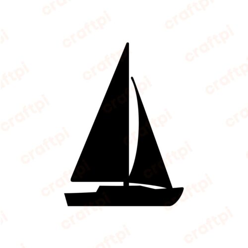Sailboat Silhouette SVG, PNG, JPG, PDF Files