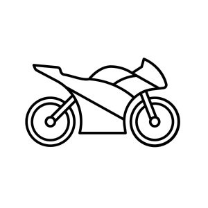 Racing Motorcycle Outline SVG, PNG, JPG, PDF Files