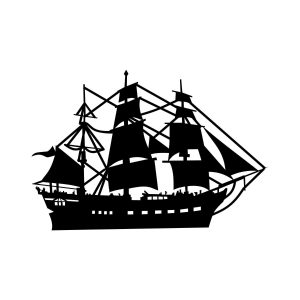 Pirate Ship Silhouette SVG, PNG, JPG, PDF Files