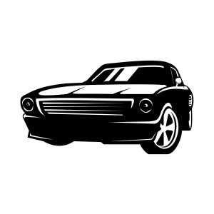 Mustang Classic Car Silhouette SVG, PNG, JPG, PDF Files