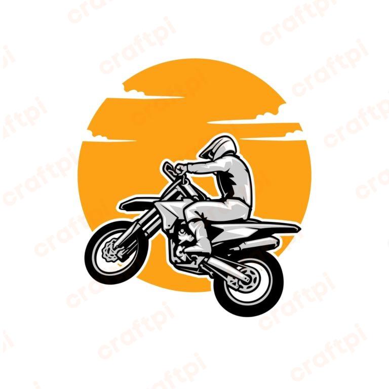 Cross Motorcycle Scene SVG, PNG, JPG, PDF Files