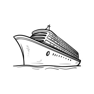 Cruise Ship Outline SVG, PNG, JPG, PDF Files