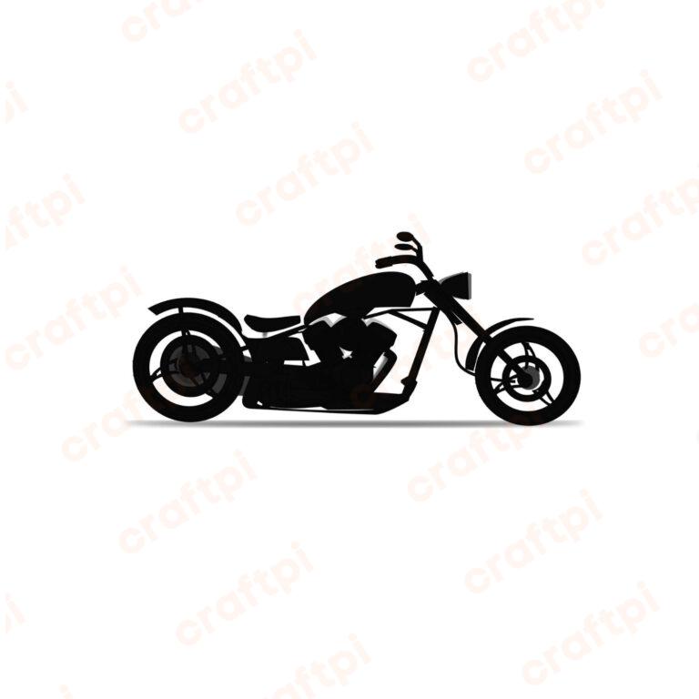 Chopper Motorcycle Silhouette SVG, PNG, JPG, PDF Files