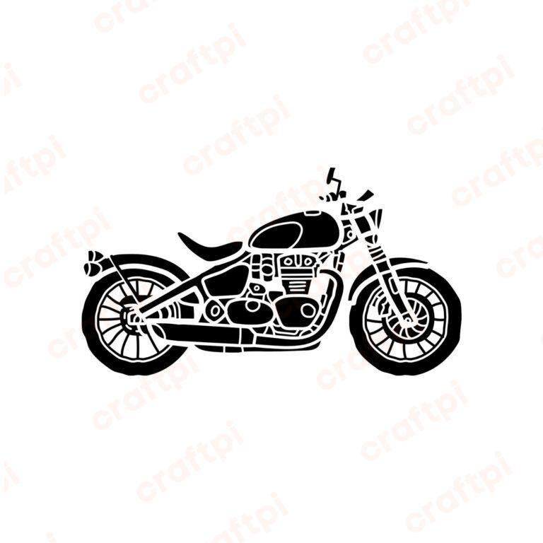 Bobber Motorcycle Silhouette SVG, PNG, JPG, PDF Files