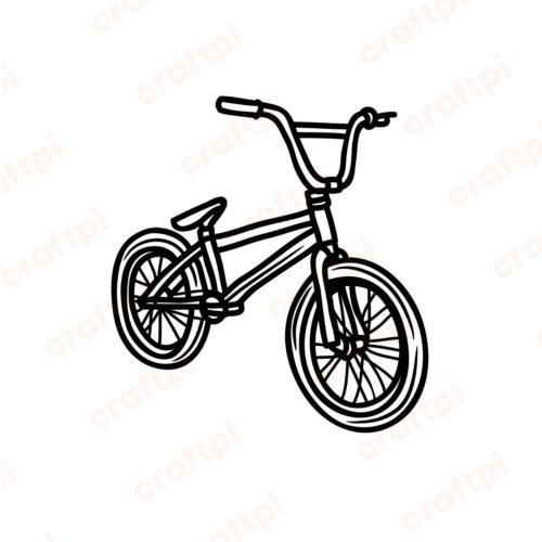 BMX Bike Hand Drawn SVG, PNG, JPG, PDF Files