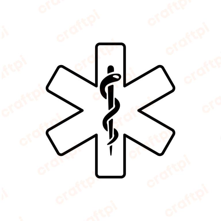 Ambulance Symbol Star Of Life Outline SVG, PNG, JPG, PDF Files