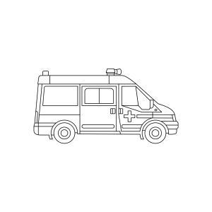 Ambulance Outline SVG, PNG, JPG, PDF Files