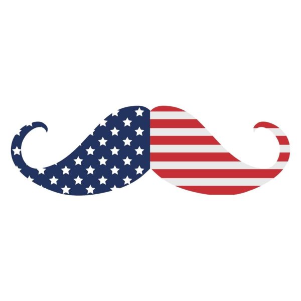 USA Flag Mustache SVG, PNG, JPG, PDF Files
