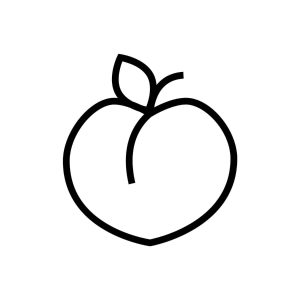 Peach Outline SVG, PNG, JPG, PDF Files