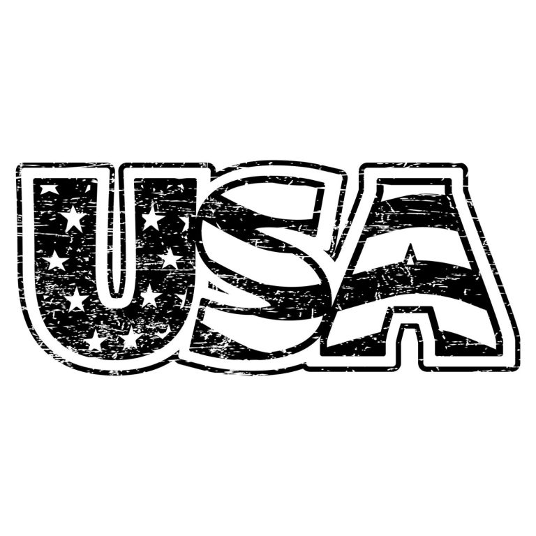 Distressed USA Text Flag SVG, PNG, JPG, PDF Files