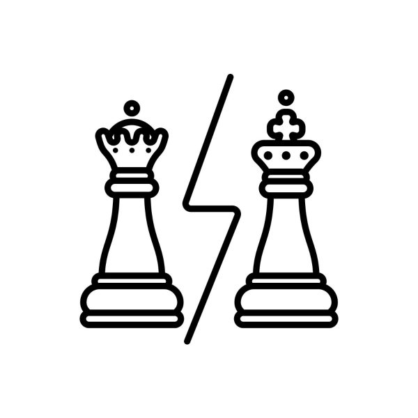Chess Queen And King Outline SVG, PNG, JPG, PDF Files