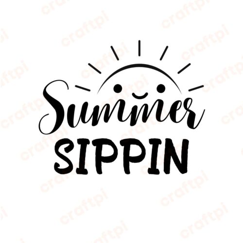Summer Sippin SVG, PNG, JPG, PDF Files