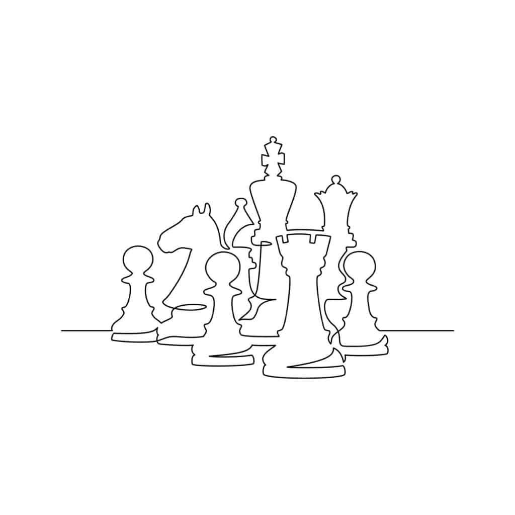 Chess Pieces Outline SVG, PNG, JPG, PDF Files | Craftpi