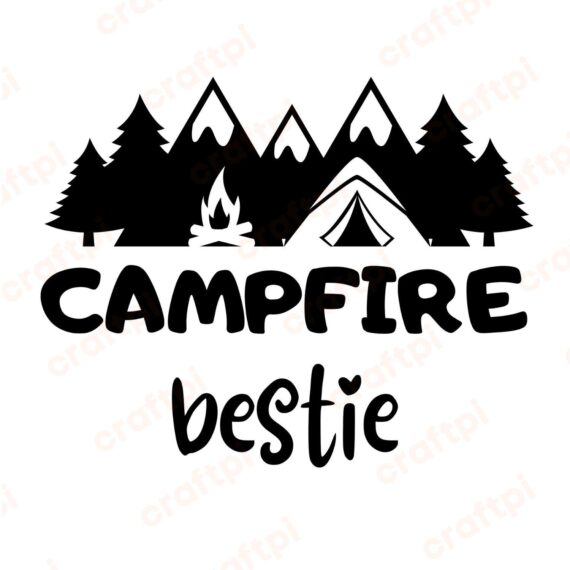 Campfire Bestie SVG, PNG, JPG, PDF Files