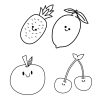 Smiling Fruit Outline SVG, PNG, JPG, PDF Files