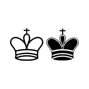 Chess King Black And White SVG, PNG, JPG, PDF Files