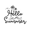 Hello Summer Surf Board And Palm Tree SVG, PNG, JPG, PDF Files