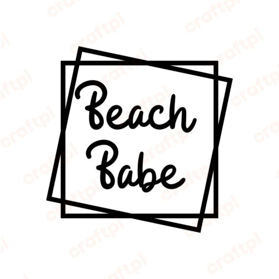 Beach Babe Squares SVG, PNG, JPG, PDF Files