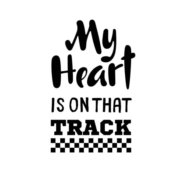 My Heart is On That Track Checkered SVG, PNG, JPG, PDF Files