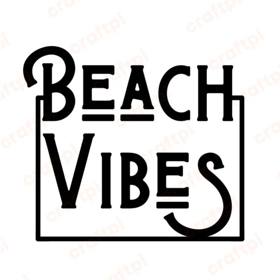 Beach Vibes Rectangle SVG, PNG, JPG, PDF Files