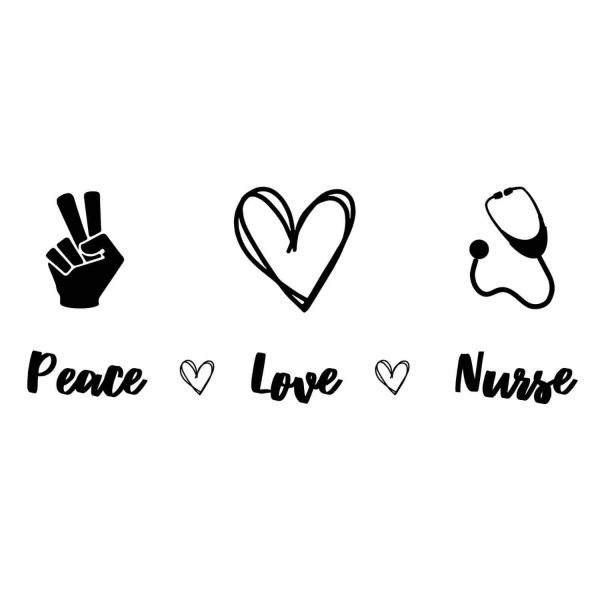 Peace Love Nurse SVG, PNG, JPG, PDF Files