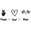 Peace Love Race SVG, PNG, JPG, PDF Files