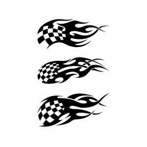 Checkered Flag with Flame SVG, PNG, JPG, PDF Files
