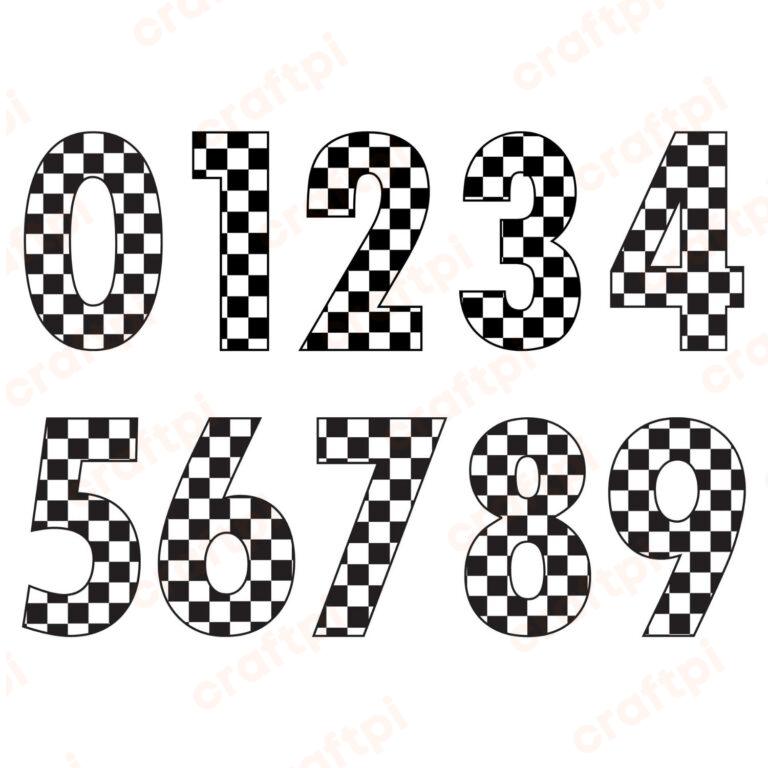 Checkered Number SVG, PNG, JPG, PDF Files