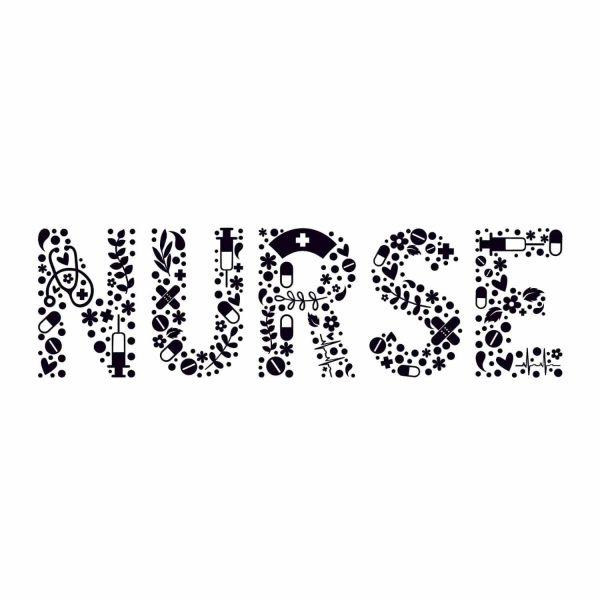 Nurse Flower Text SVG, PNG, JPG, PDF Files