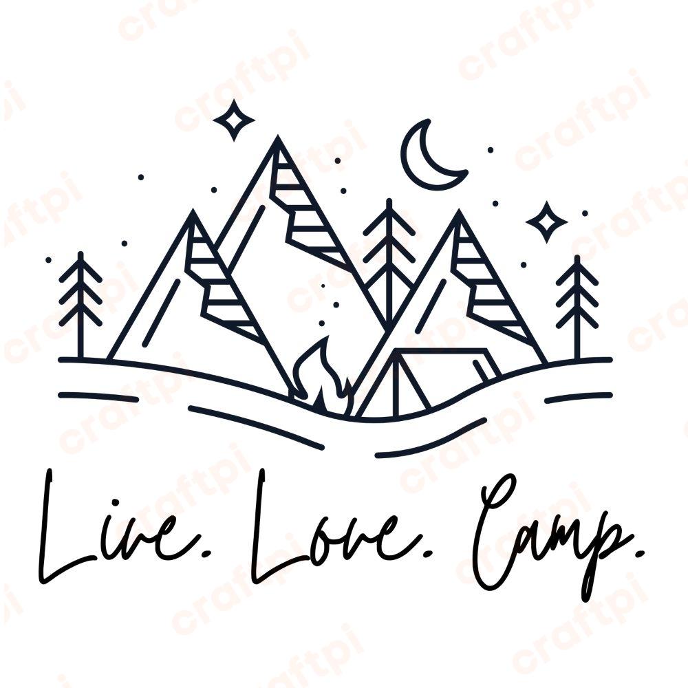 Live Love Camp Crew Fires Firend Fun Monogram SVG, PNG, JPG, PDF Files