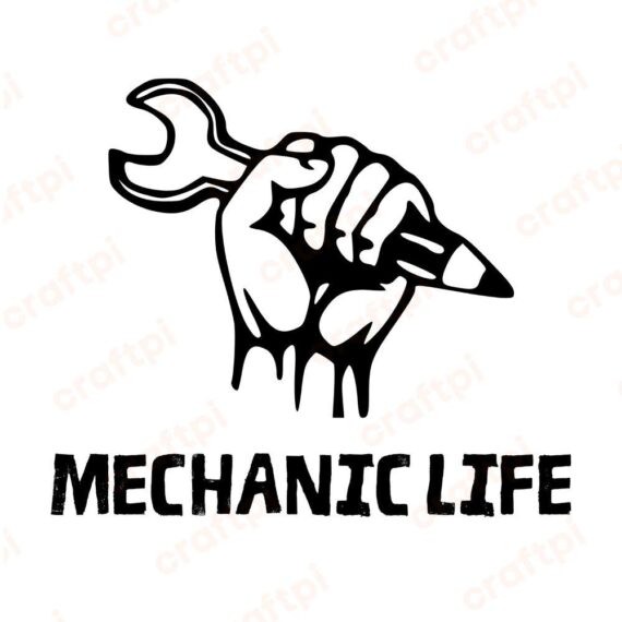Mechanic Life With Hand Holding SVG, PNG, JPG, PDF Files