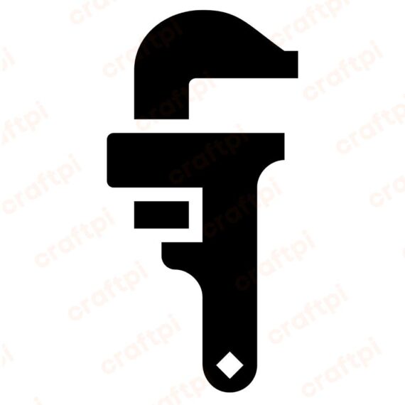 Pipe Wrench Silhouette SVG, PNG, JPG, PDF Files