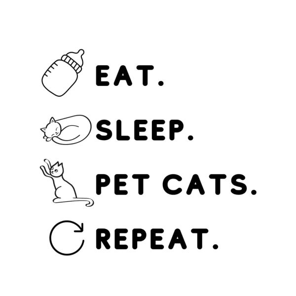 Eat Sleep Pet Cats Repeat SVG, PNG, JPG, PDF Files