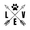 Love With Paw Print SVG, PNG, JPG, PDF Files